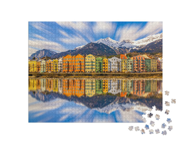 Puzzel 1000 stukjes „Kleurrijke huizen in Innsbruck, Oostenrijk“