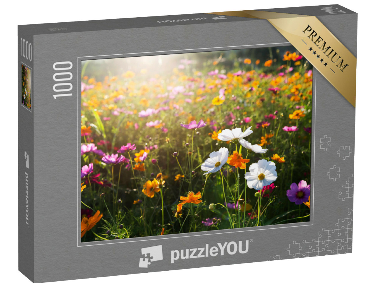 Puzzel 1000 stukjes „Cosmea's bloeien in de ochtend“