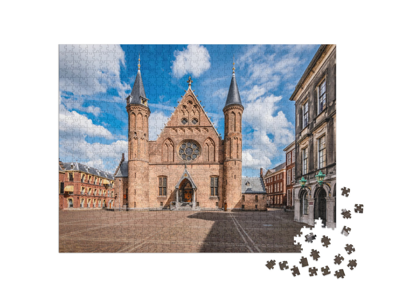 Puzzel 1000 stukjes „Ridderzaal op de binnenplaats, Den Haag“