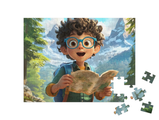 Puzzel 100 stukjes „De bergen verkennen“