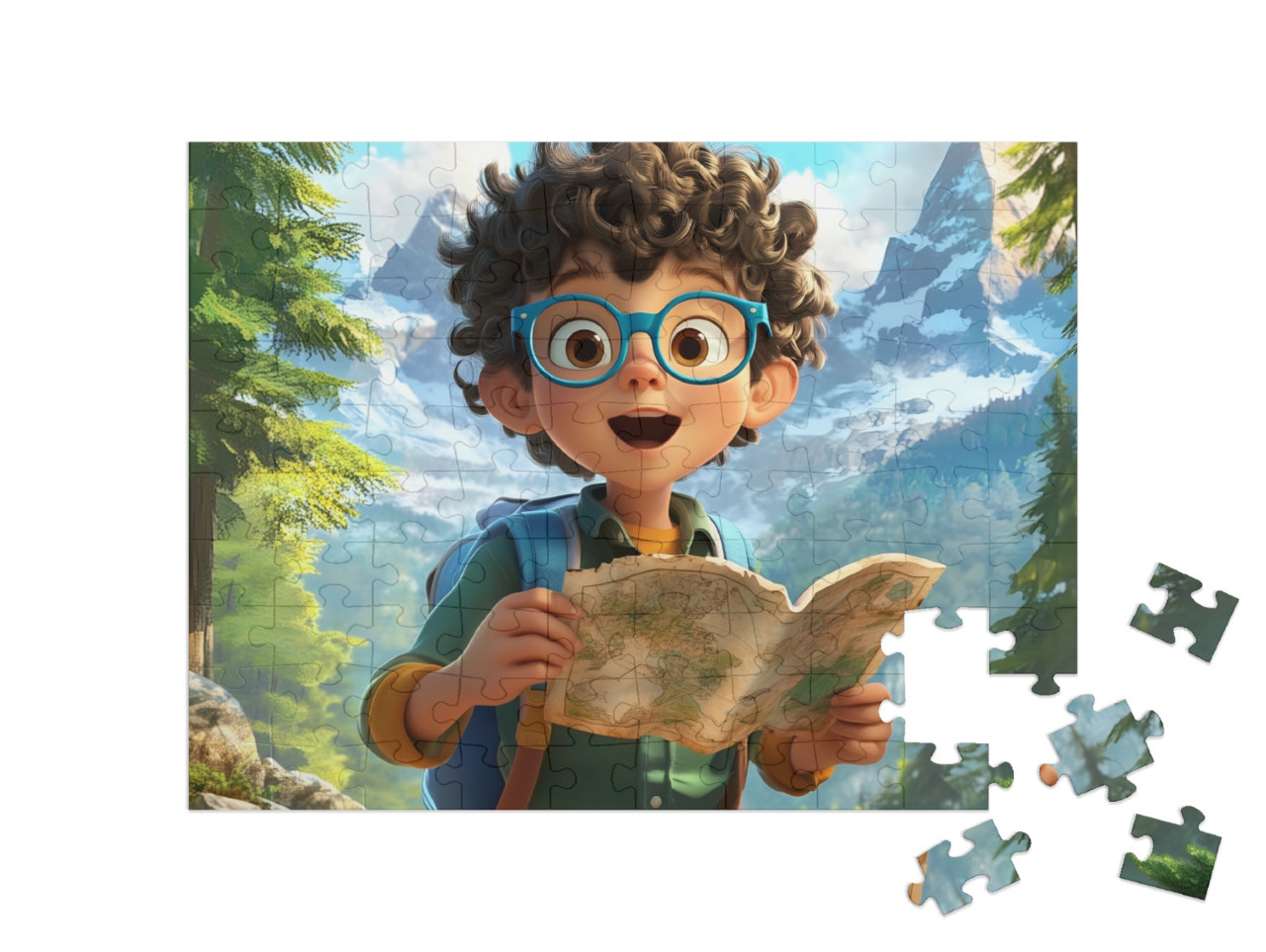 Puzzel 100 stukjes „De bergen verkennen“