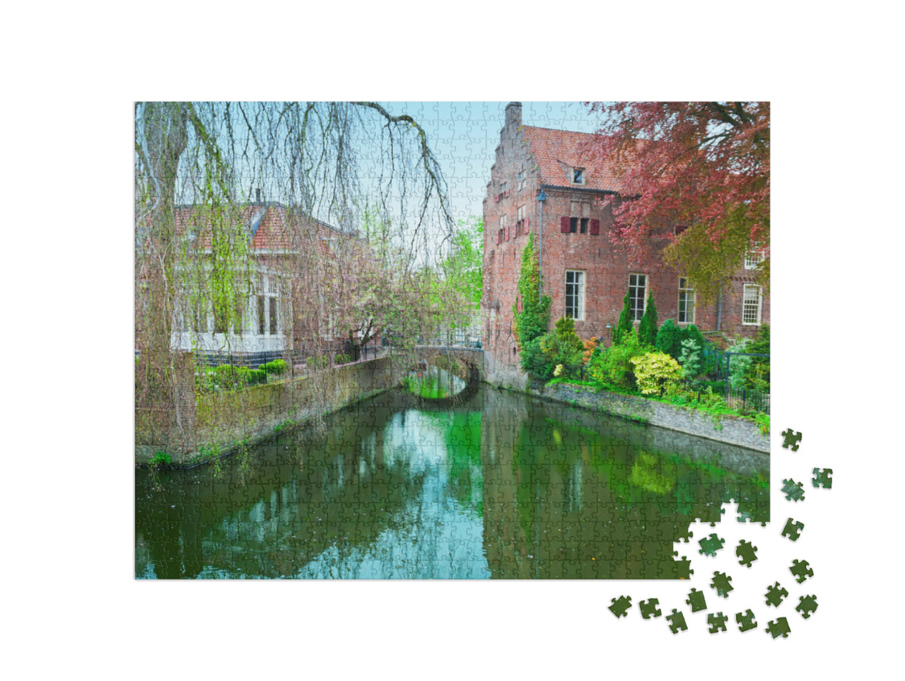 Puzzel 1000 stukjes „Dijk van de stad Amersfoort“