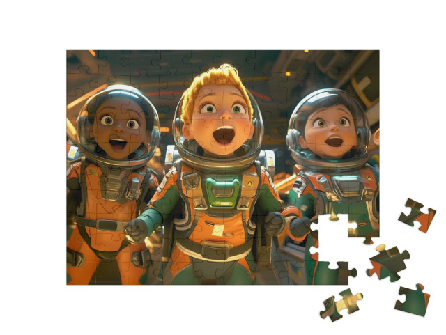 Puzzel 100 stukjes „Op de rug van de kometen“