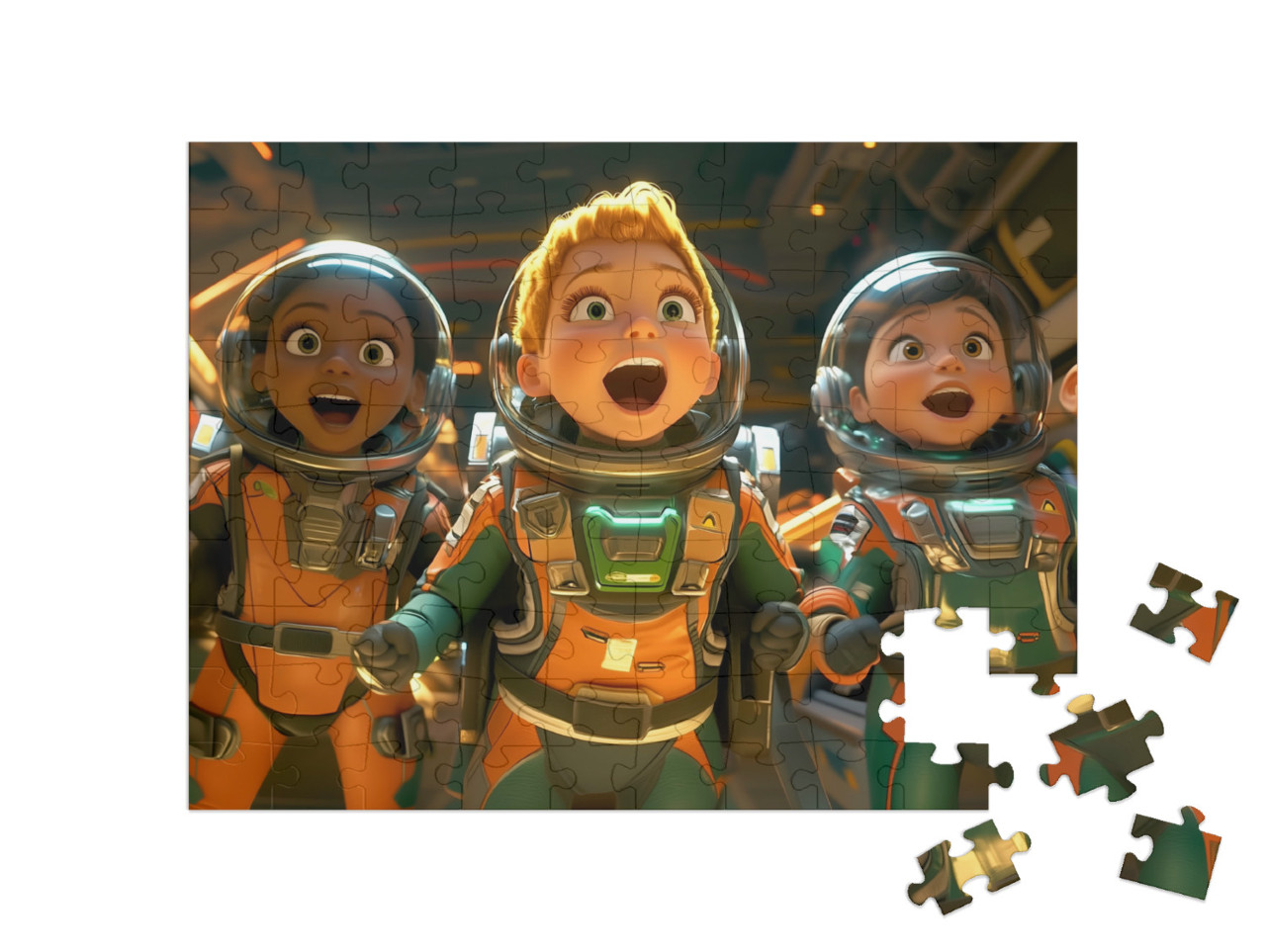 Puzzel 100 stukjes „Op de rug van de kometen“