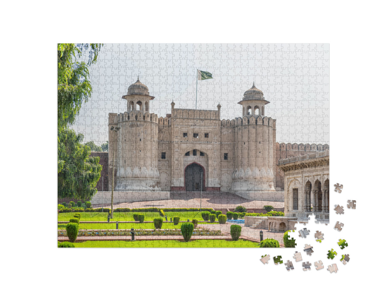 Puzzel 1000 stukjes „Panorama van het majestueuze Lahore Fort, Pakistan“