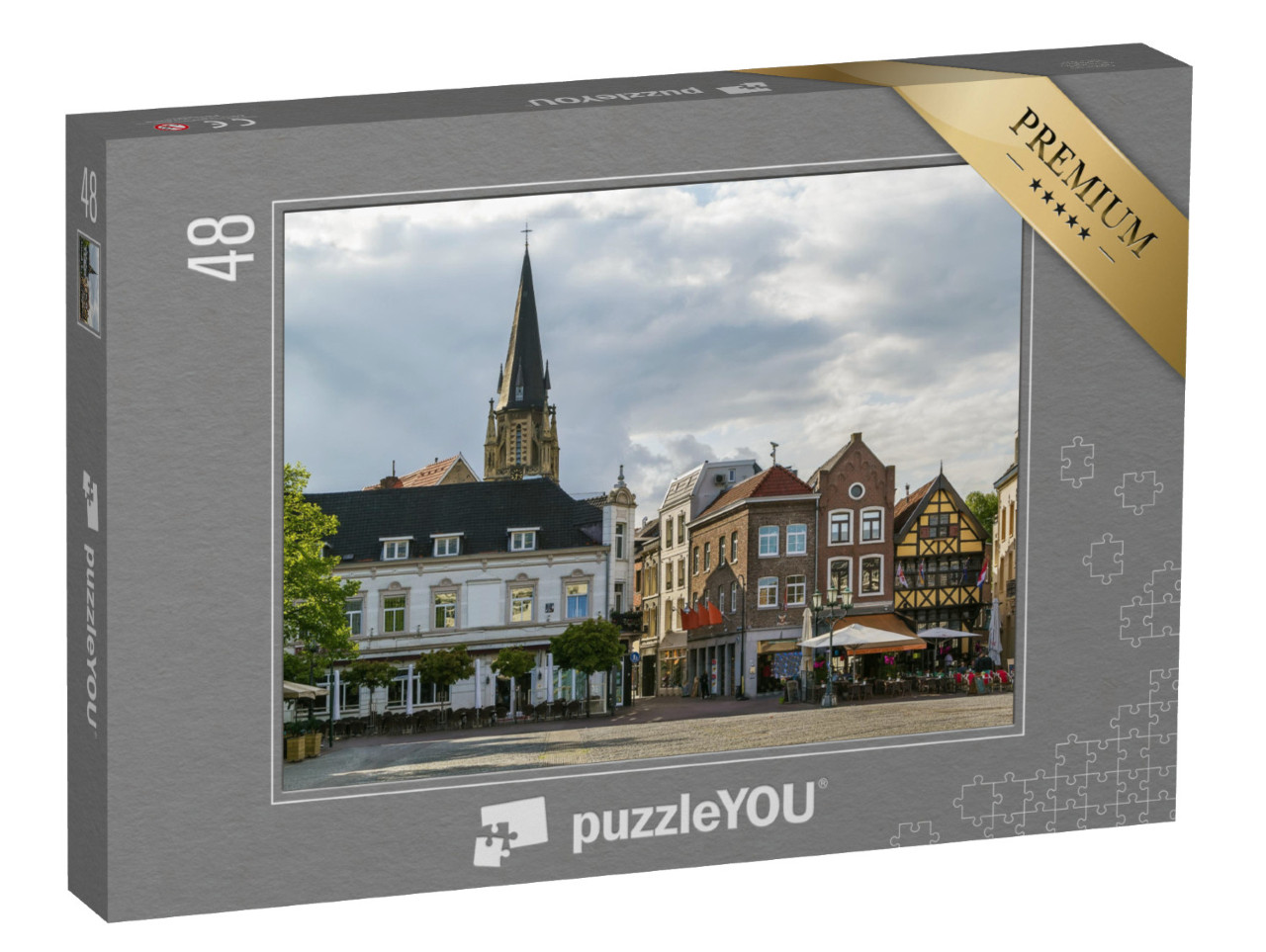 Puzzel 48 stukjes „Uitzicht op het marktplein van Sittard“