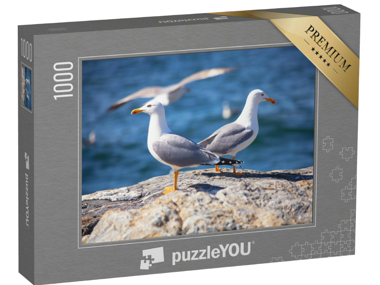 Puzzel 1000 stukjes „Twee meeuwen op het strand“