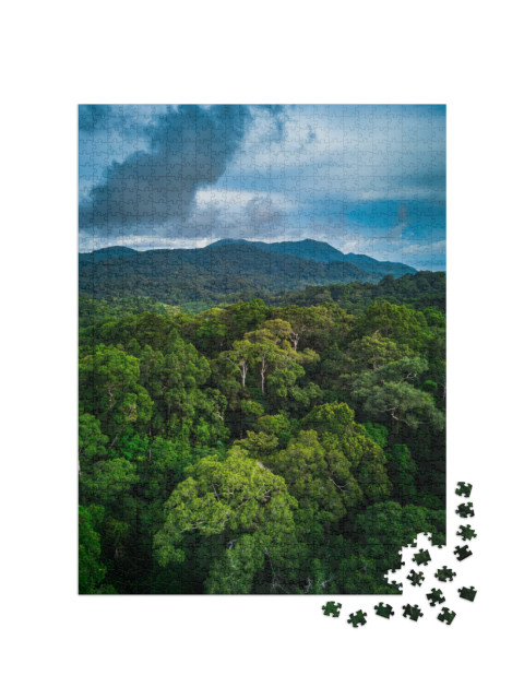 Puzzel 1000 stukjes „Tropisch regenwoud met groene heuvels“