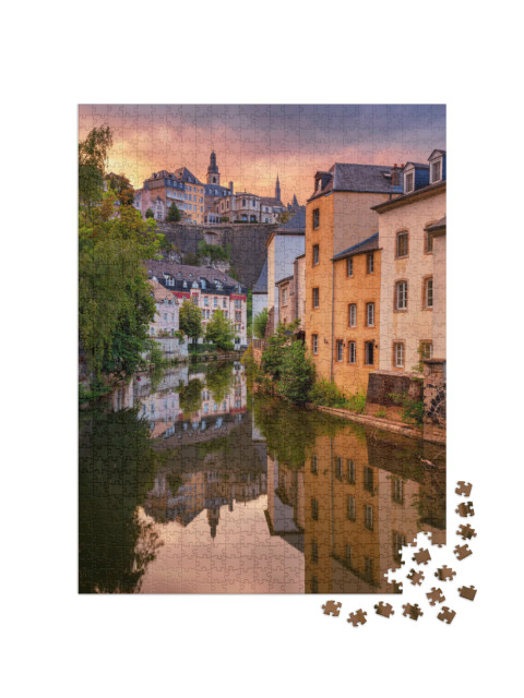 Puzzel 1000 stukjes „Stadsgezicht van de oude stad Luxemburg“