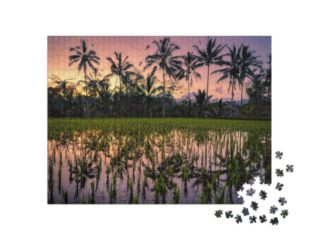 Puzzel 1000 stukjes „Rijstveld op Bali, Indonesië“