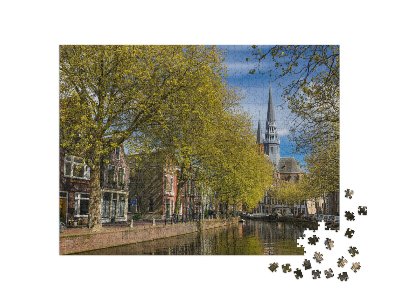Puzzel 1000 stukjes „Stadsgezicht van Gouda in Nederland“