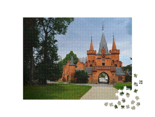 Puzzel 1000 stukjes „Kasteel Hradec nad Moravici in Tsjechië“