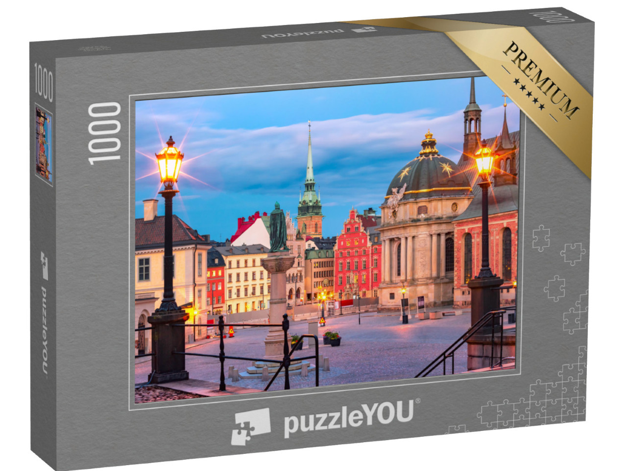 Puzzel 1000 stukjes „Oude stad in de Zweedse hoofdstad Stockholm“