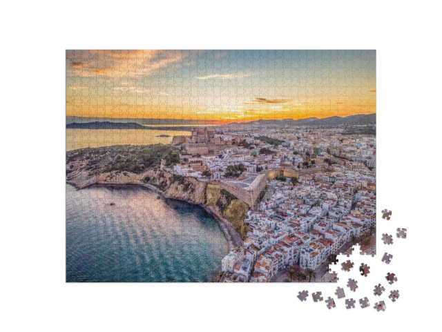 Puzzel 1000 stukjes „Prachtige zonsondergang boven Ibiza“