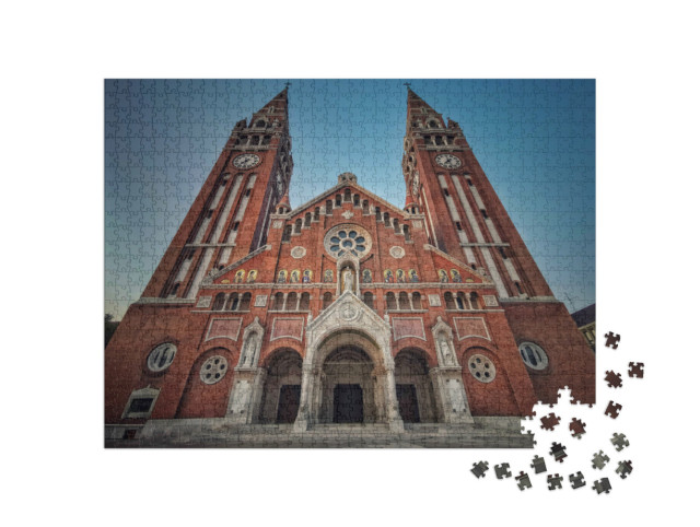 Puzzel 1000 stukjes „Een van de schoonheden van Hongarije is de kathedraal van Szeged“