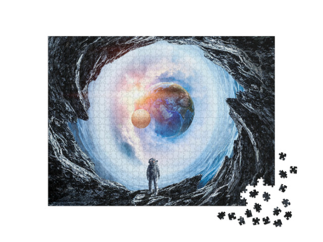 Puzzel 1000 stukjes „Ruimte en astronaut“