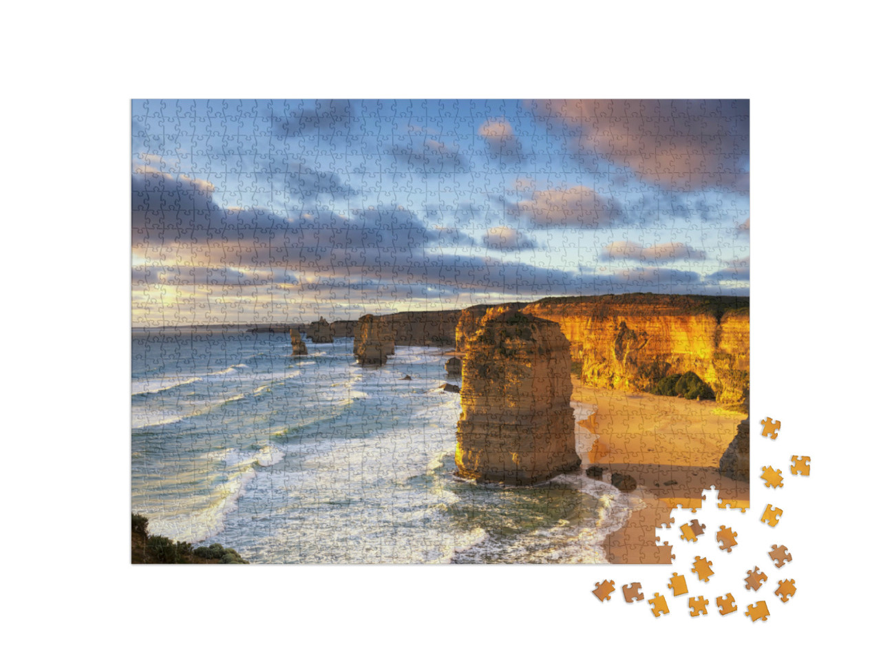 Puzzel 1000 stukjes „Twaalf Apostelen bij zonsondergang, Great Ocean Road, Victoria, Australië“
