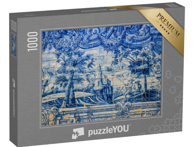 Puzzel 1000 stukjes „Antieke muur met oude azulejos tegels, Portugal“
