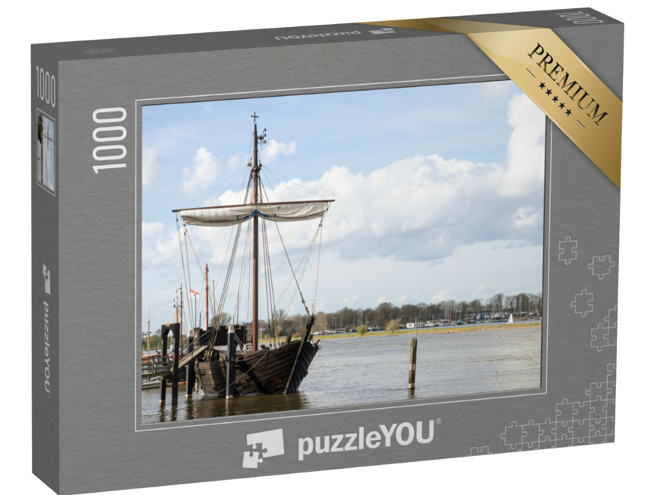 Puzzel 1000 stukjes „Kamper Kogge aan de IJssel bij Kampen in Overijssel“