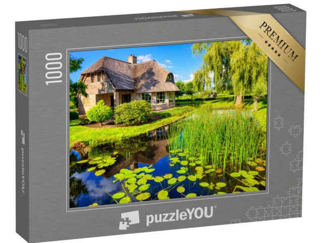 Puzzel 1000 stukjes „Het pittoreske dorpje Giethoorn, beroemd om zijn vele grachten en waterwegen“
