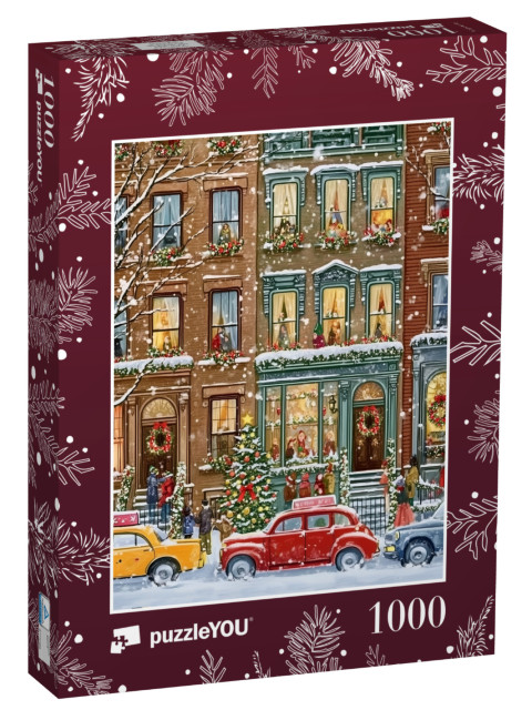 Puzzel 1000 stukjes „Maison de ville new-yorkaise décorée pour Noël“