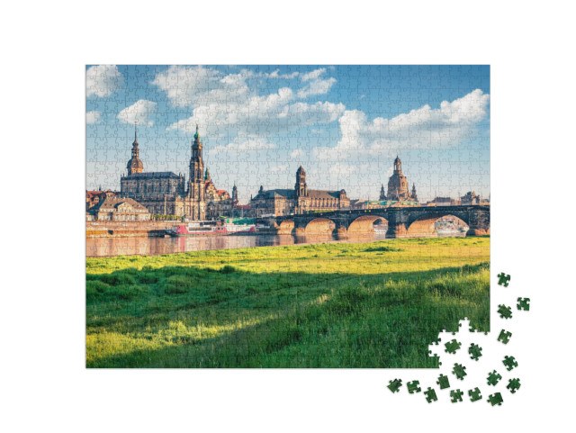 Puzzel 1000 stukjes „Prachtig stadsgezicht van Dresden, Saksen, Duitsland“