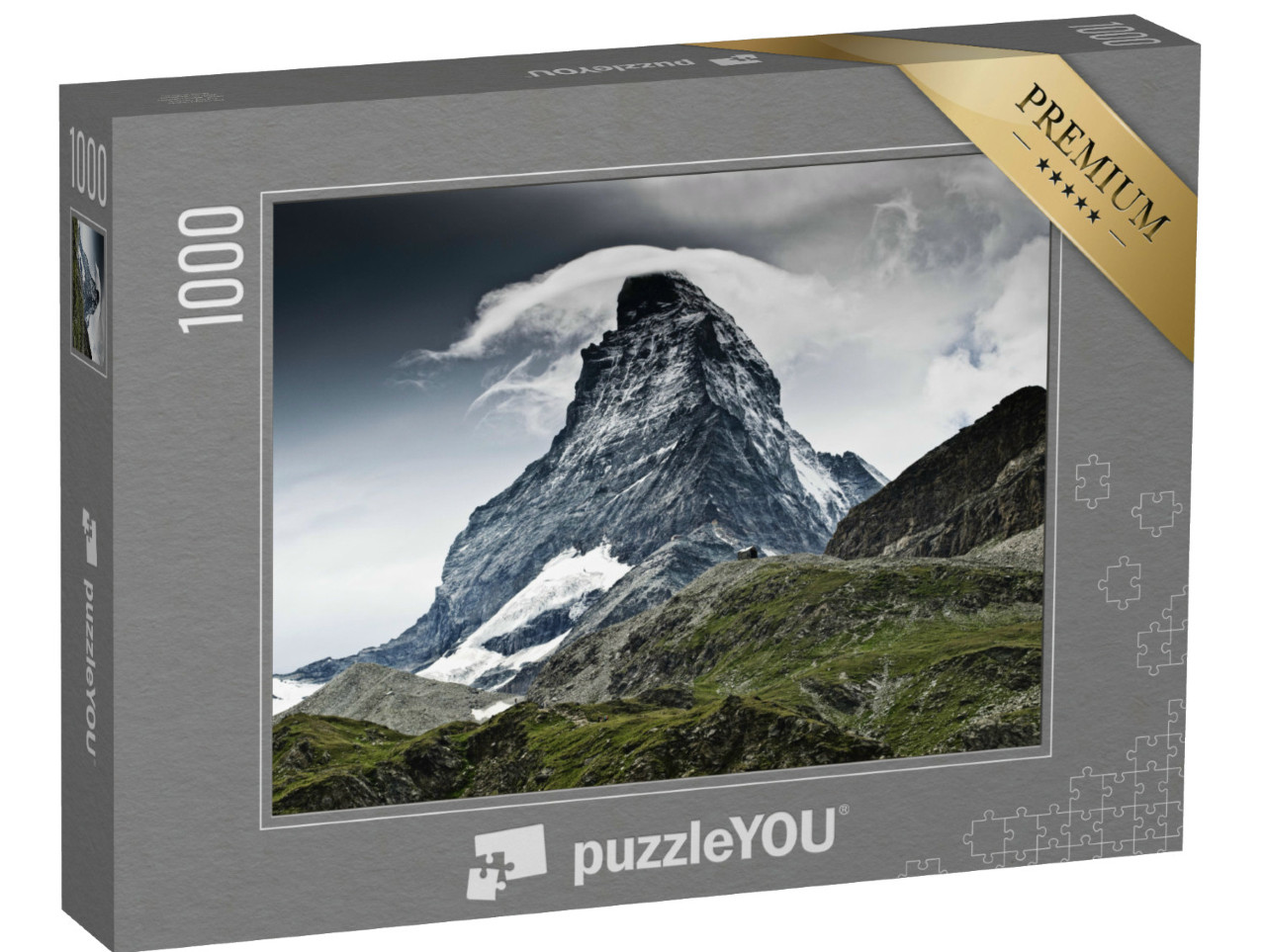 Puzzel 1000 stukjes „Dramatisch weer boven de Matterhorn, de bezienswaardigheid van Zwitserland“