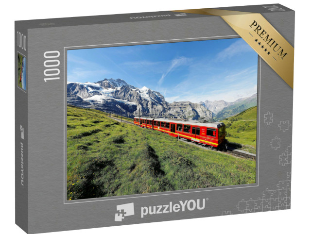 Puzzel 1000 stukjes „Tandradbaan: De Jungfraubahn van het Jungfraujoch naar Kleine Scheidegg“