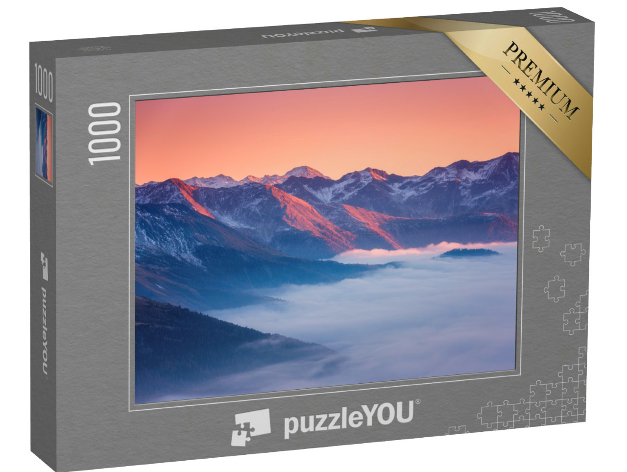 Puzzel 1000 stukjes „Zonsondergang in de Alpen“