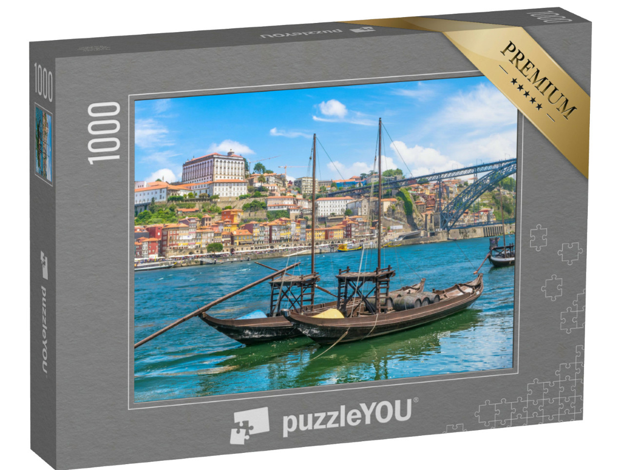 Puzzel 1000 stukjes „Prachtig uitzicht op de rivier de Douro, Porto, Portugal“