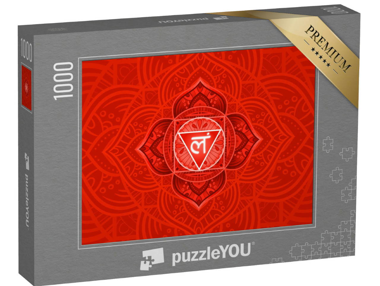 Puzzel 1000 stukjes „Muladhara, wortelchakra symbool. Kleurrijke mandala“