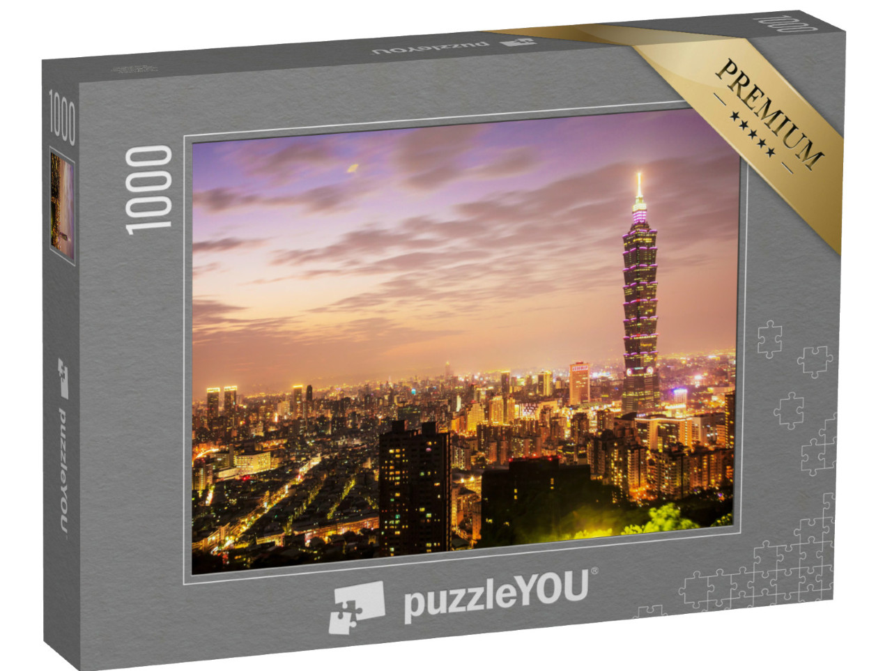 Puzzel 1000 stukjes „Taipei skyline met de beroemde Taipei 101“