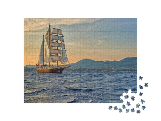 Puzzel 1000 stukjes „Een zeilschip op reis“
