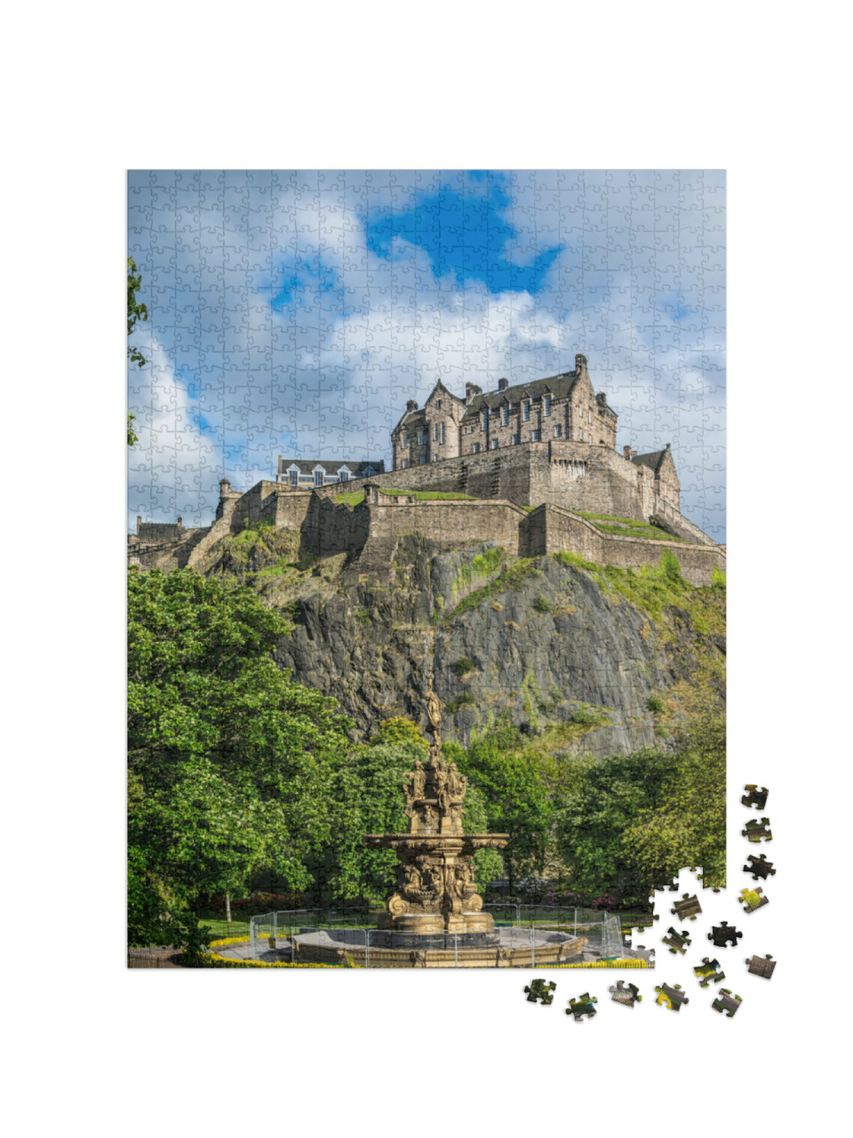 Puzzel 1000 stukjes „Kasteel van Edinburgh, Schotland, vanaf Princes Street Gardens“