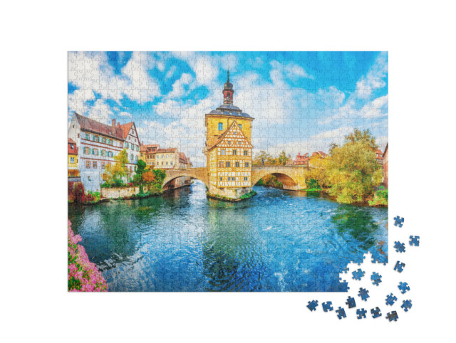 Puzzel 1000 stukjes „Romantische oude binnenstad Bamberg, Duitsland“