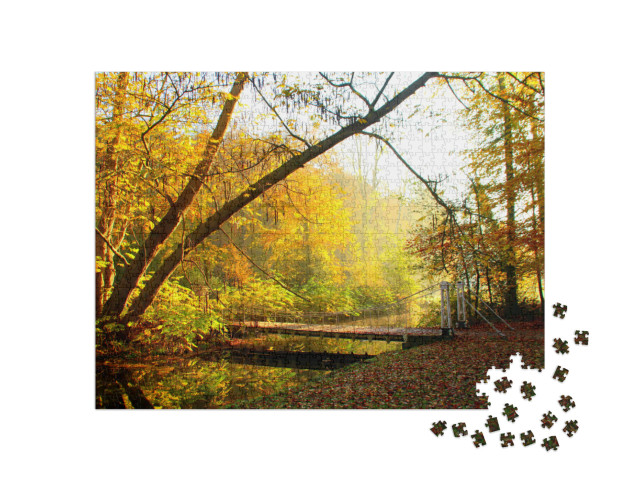 Puzzel 1000 stukjes „Romantische oude brug in Sonsbeek Park in de herfst, Arnhem“