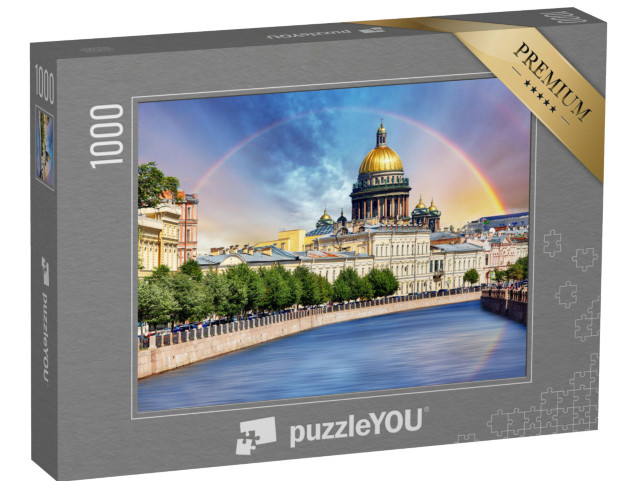 Puzzel 1000 stukjes „Sint-Isaakskathedraal aan de Mojka-rivier, Sint-Petersburg, Rusland“