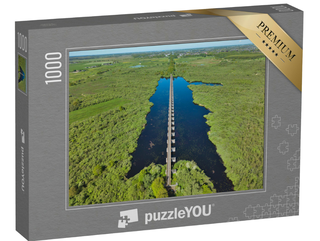 Puzzel 1000 stukjes „Luchtfoto van de Moerputtenbrug, bij 's-Hertogenbosch“