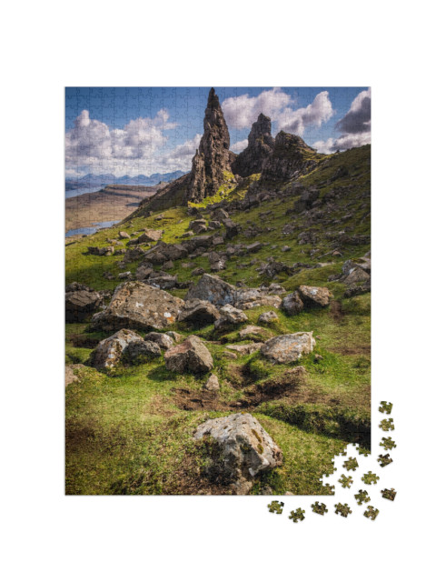 Puzzel 1000 stukjes „De oude man van Storr, eiland Skye, Schotland“