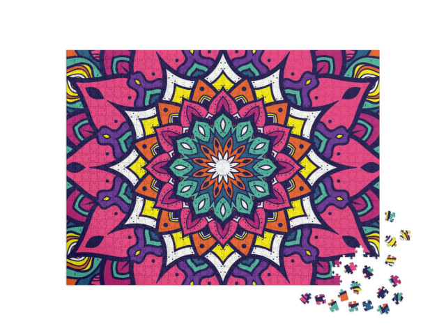 Puzzel 1000 stukjes „Bloemig mandala ornament“