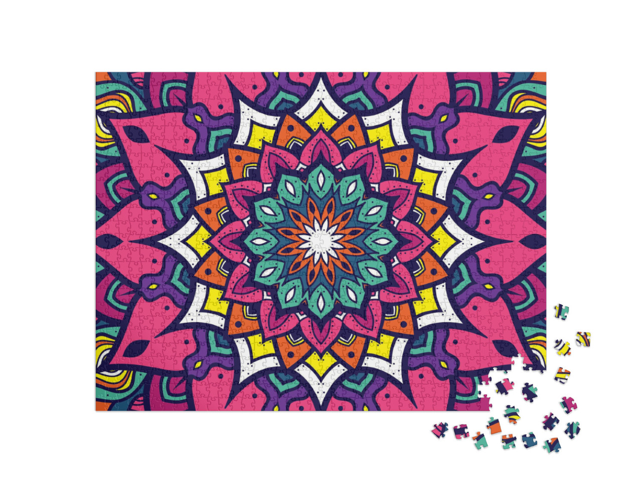 Puzzel 1000 stukjes „Bloemig mandala ornament“