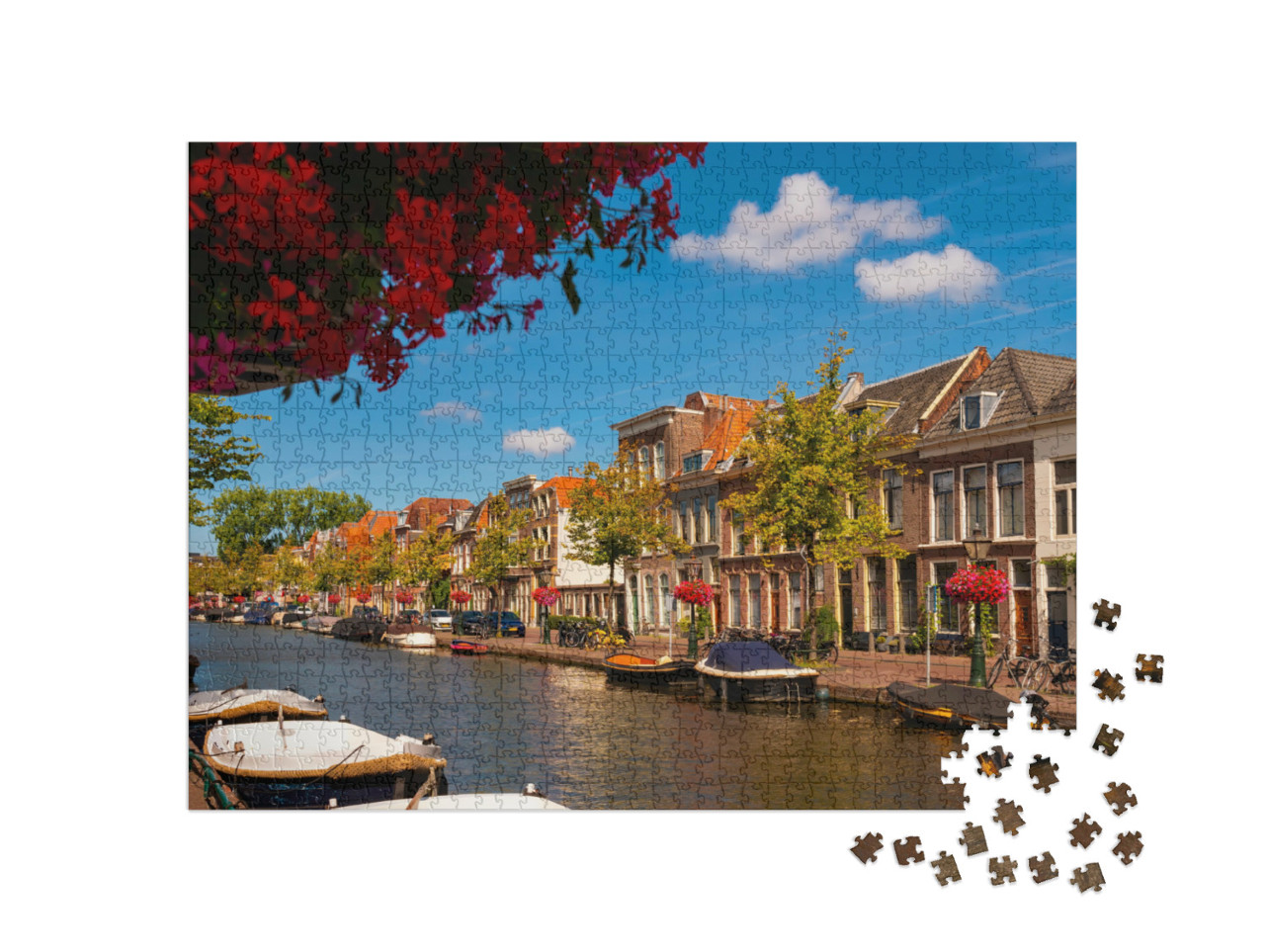 Puzzel 1000 stukjes „Wegen langs de Leidse gracht, provincie Zuid-Holland“