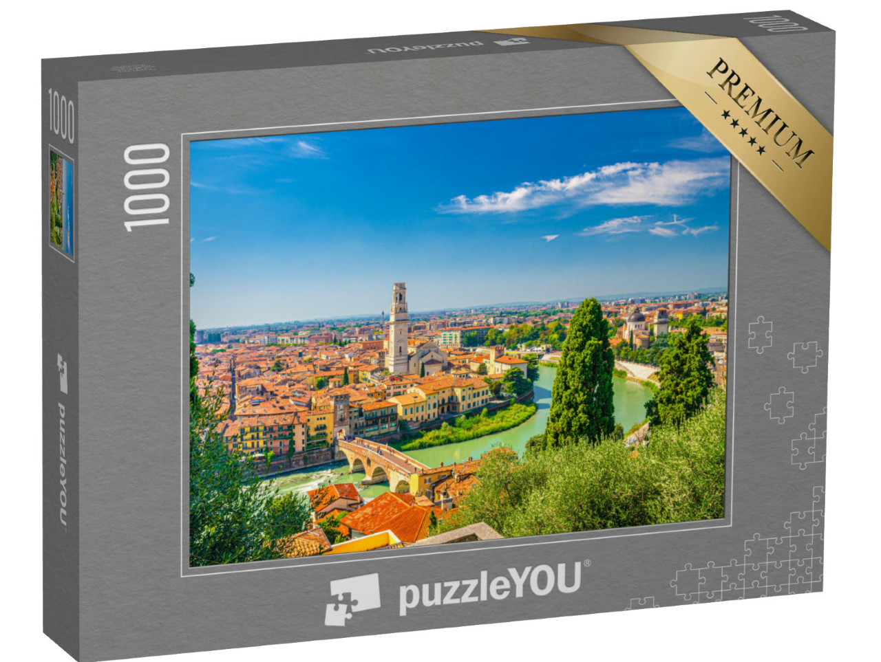 Puzzel 1000 stukjes „Historisch oud stadscentrum van Verona, Italië“
