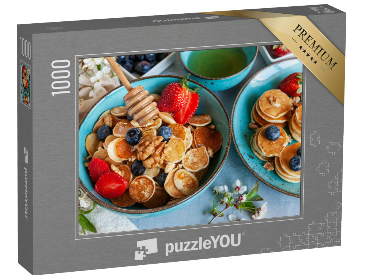 Puzzel 1000 stukjes „Poffertjes, kleine Nederlandse pannenkoeken“