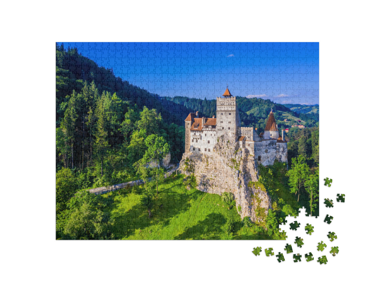 Puzzel 1000 stukjes „Kasteel Bran, bekend om de mythe van Dracula, Roemenië“