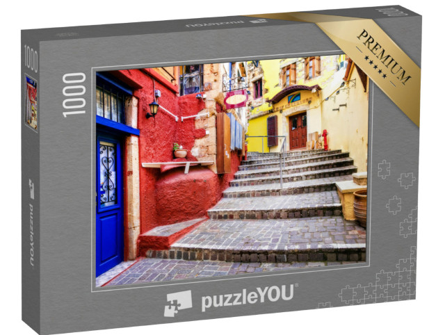 Puzzel 1000 stukjes „Straten van de oude stad Chania, eiland Kreta“
