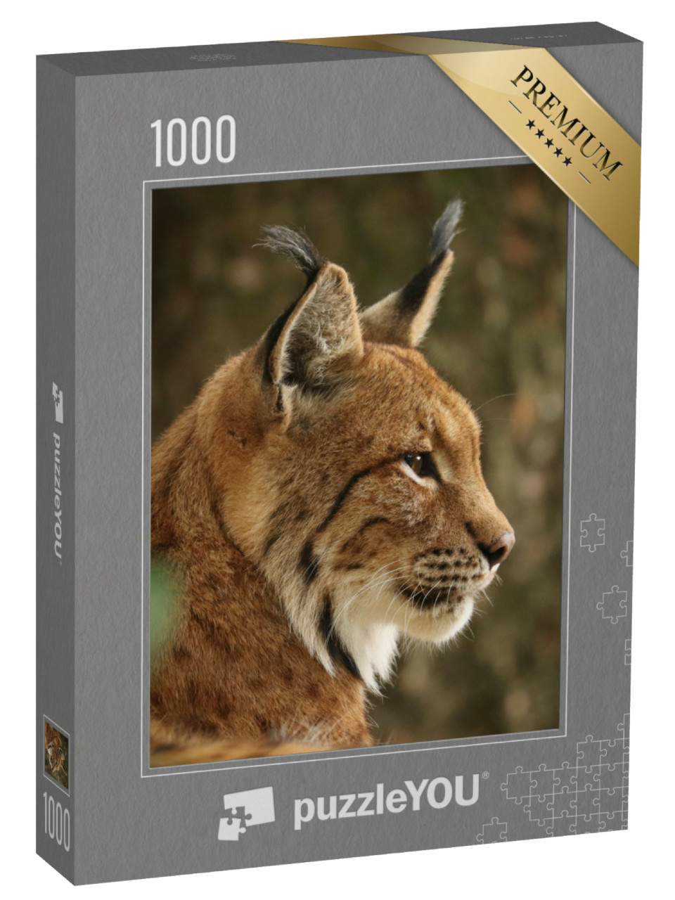 Puzzel 1000 stukjes „Profiel van de Euraziatische lynx, Beieren, Duitsland“