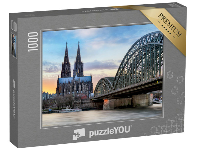 Puzzel 1000 stukjes „Dom van Keulen en Hohenzollernbrug aan de Rijn“