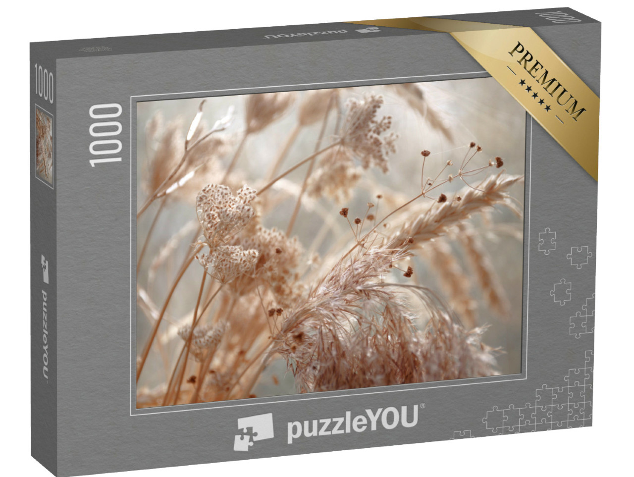 Puzzel 1000 stukjes „Mooi en delicaat: gedroogde bloemen en korenaren“