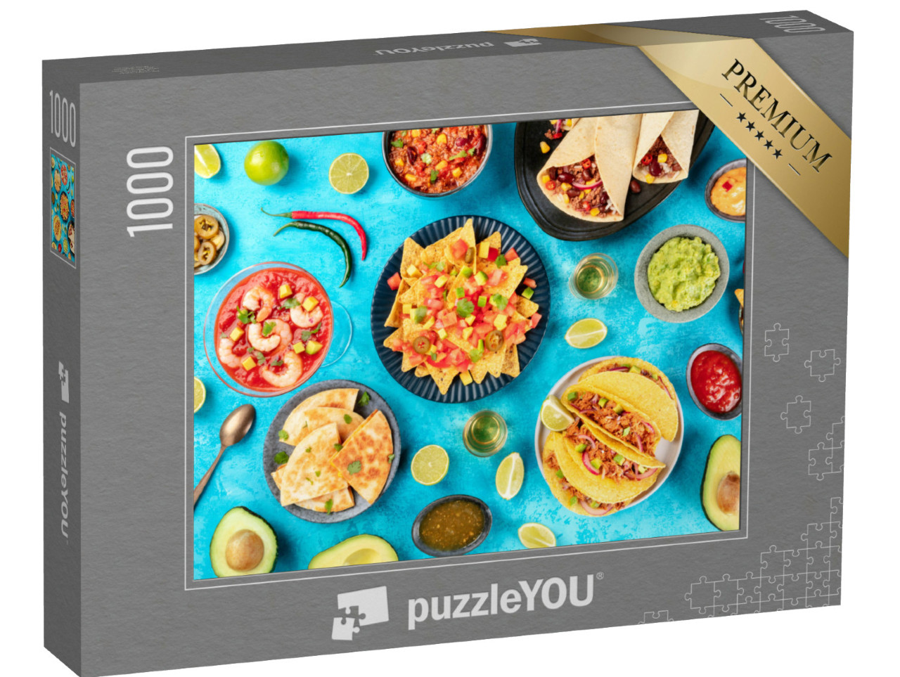 Puzzel 1000 stukjes „Selectie van typisch Mexicaanse gerechten“